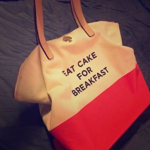 Kate Spade “EAT CAKE FOR BREAKFAST” tote bag